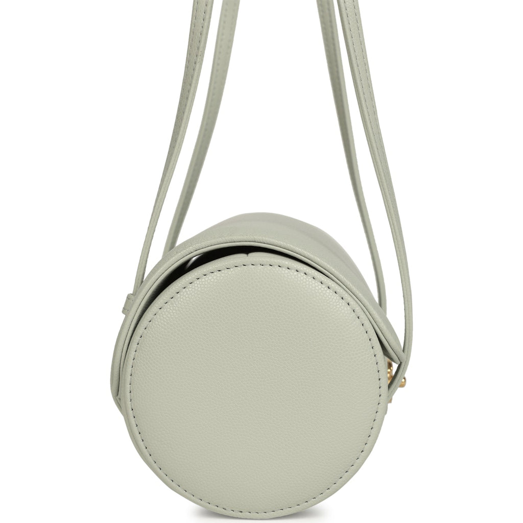 Preppy Coco Bowling Bag Light Green Shiny Caviar Brushed Gold Hardware