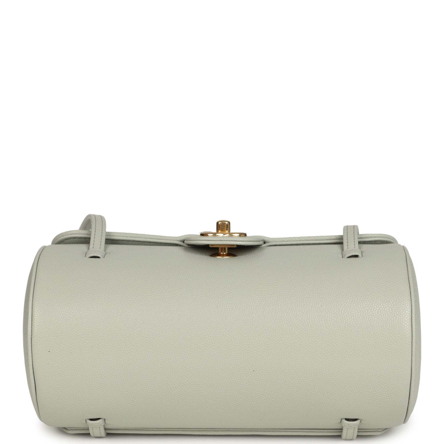 Preppy Coco Bowling Bag Light Green Shiny Caviar Brushed Gold Hardware