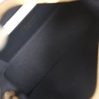 Mini Hobo Pouch with Chain Dark Blue Denim and Leather Light Gold Hardware