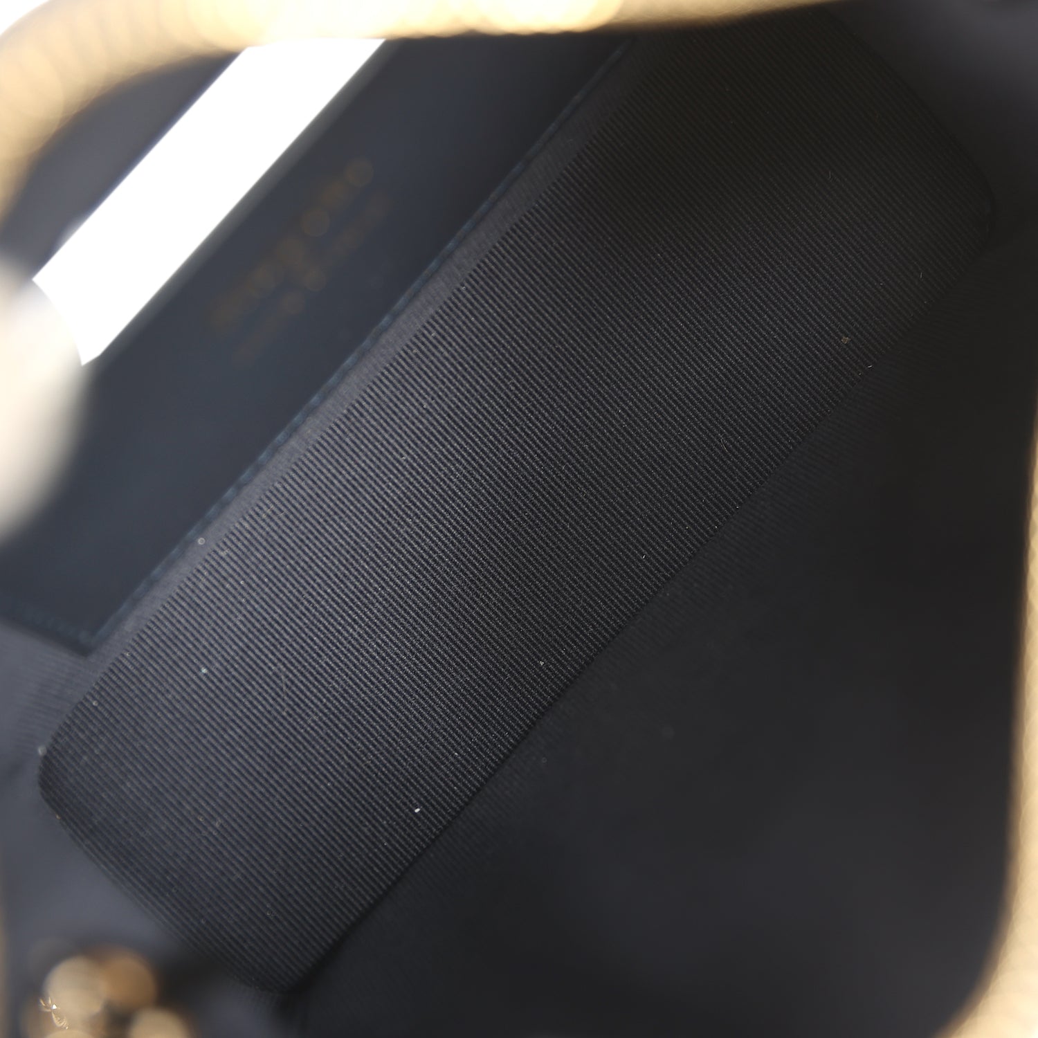 Mini Hobo Pouch with Chain Dark Blue Denim and Leather Light Gold Hardware