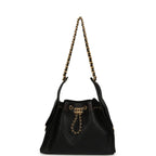Small 25 Hobo Bag Black Perforated Calfskin Antique Gold Hardware