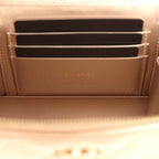 Small Top Handle Vanity Case With Chain Metallic Copper Shiny Caviar Light Gold Hardware