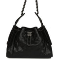 Small 25 Hobo Bag Black Shiny Caviar Aged Ruthenium Hardware