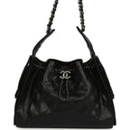 Small 25 Hobo Bag Black Shiny Caviar Aged Ruthenium Hardware