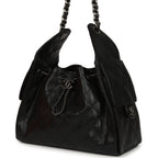 Small 25 Hobo Bag Black Shiny Caviar Aged Ruthenium Hardware
