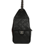 Small 25 Hobo Bag Black Shiny Caviar Aged Ruthenium Hardware