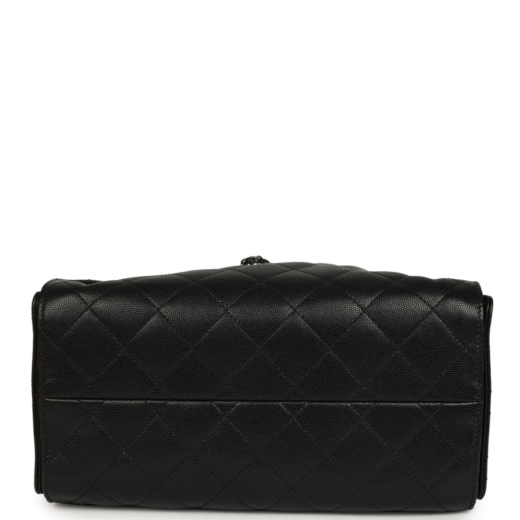 Small 25 Hobo Bag Black Shiny Caviar Aged Ruthenium Hardware