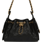Mini 25 Hobo Bag Black Caviar Antique Gold Hardware
