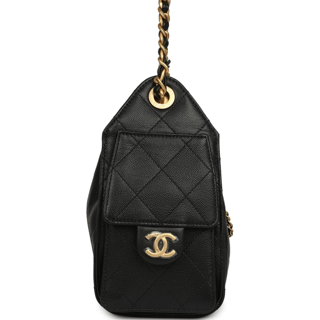 Mini 25 Hobo Bag Black Caviar Antique Gold Hardware