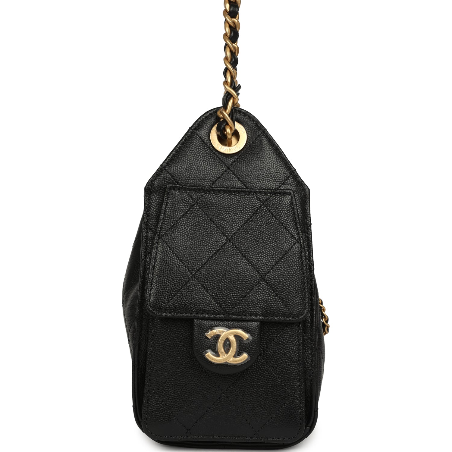 Mini 25 Hobo Bag Black Caviar Antique Gold Hardware