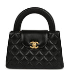 Small Kelly Shopper Black Shiny Aged Calfskin Brushed Gold Hardware