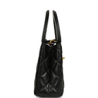 Small Kelly Shopper Black Shiny Aged Calfskin Brushed Gold Hardware