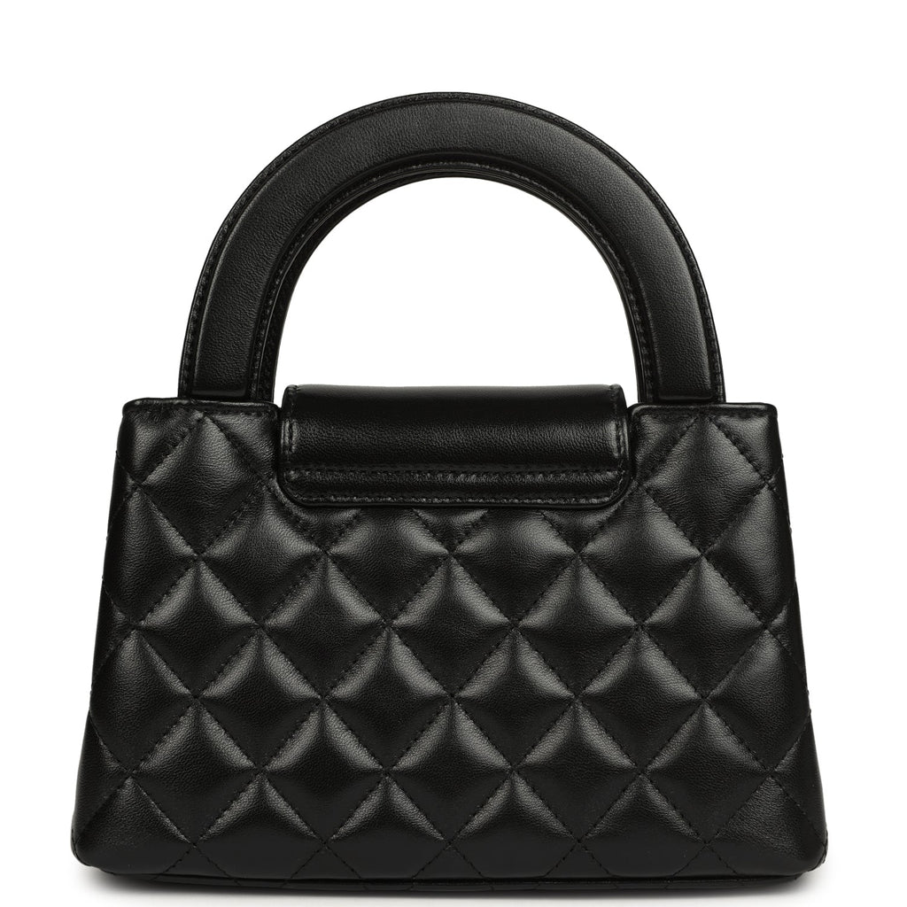 Small Kelly Shopper Black Shiny Aged Calfskin Brushed Gold Hardware