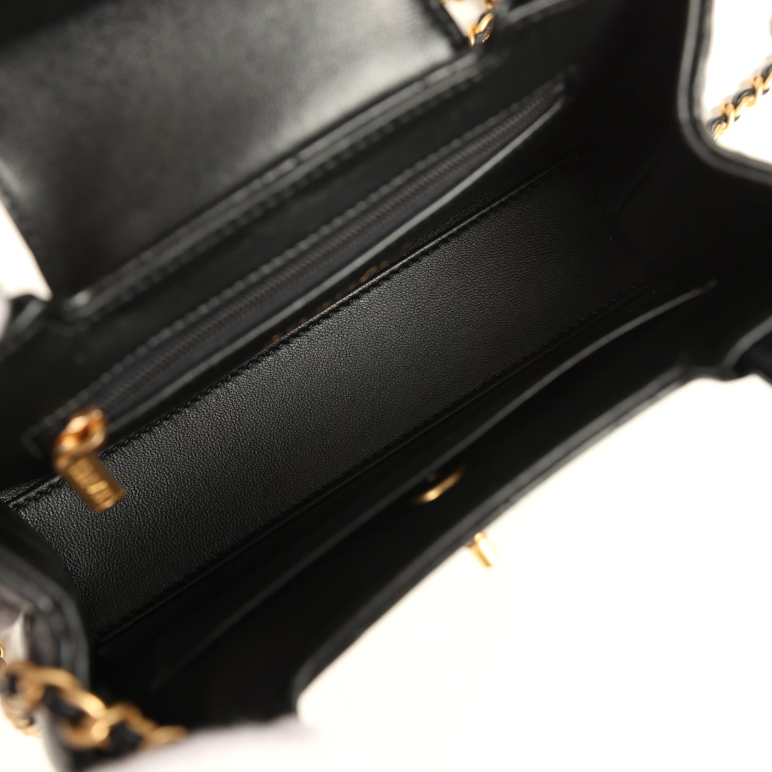 Small Kelly Shopper Black Shiny Aged Calfskin Brushed Gold Hardware
