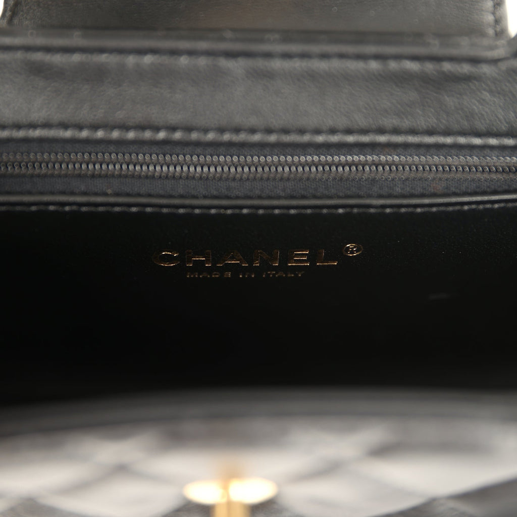 Small Kelly Shopper Black Shiny Aged Calfskin Brushed Gold Hardware
