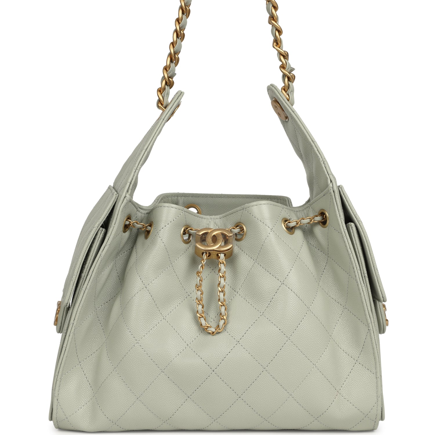 Small 25 Hobo Bag Light Green Caviar Antique Gold Hardware