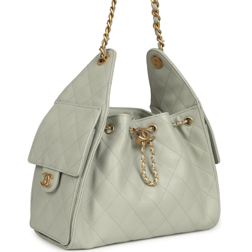 Small 25 Hobo Bag Light Green Caviar Antique Gold Hardware