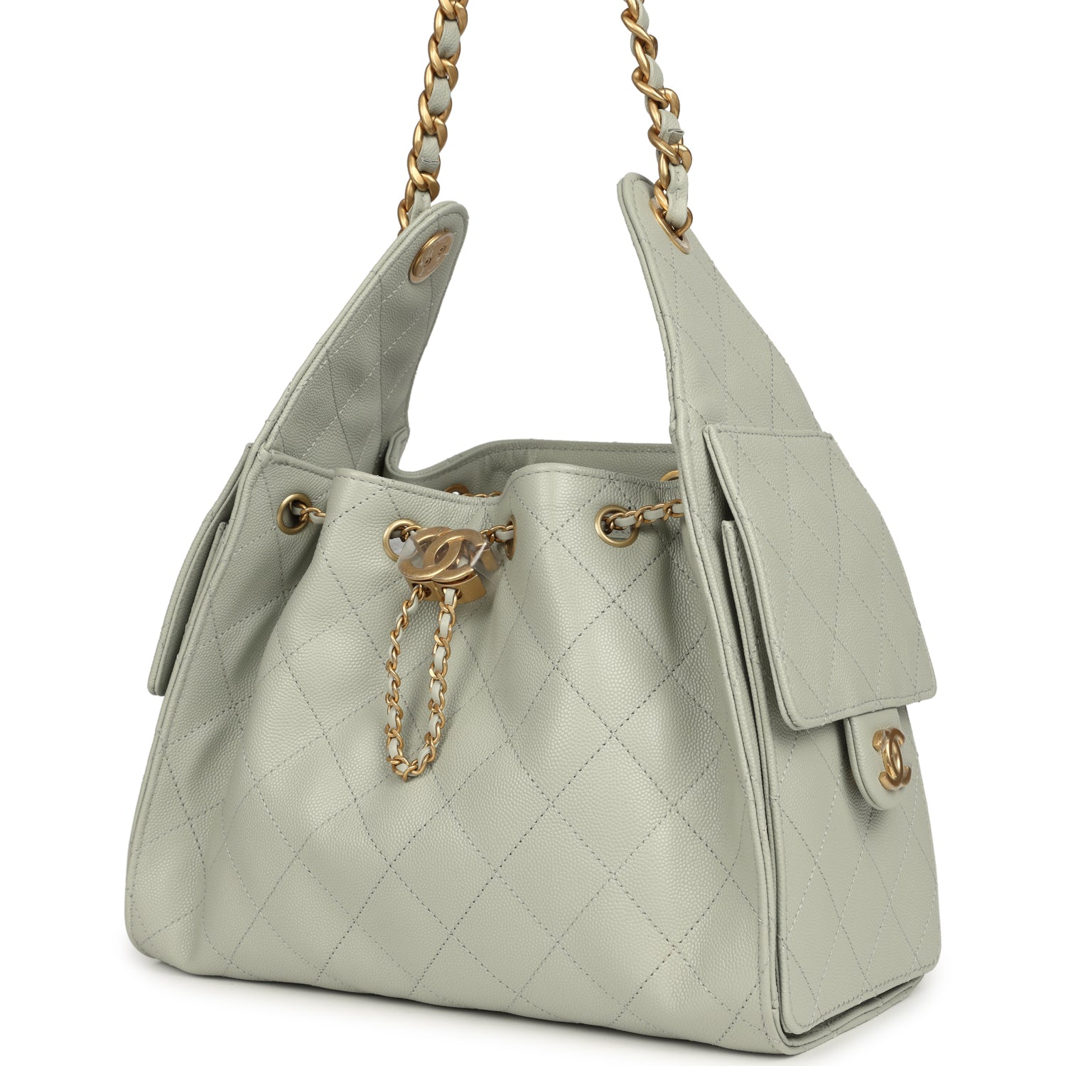 Small 25 Hobo Bag Light Green Caviar Antique Gold Hardware