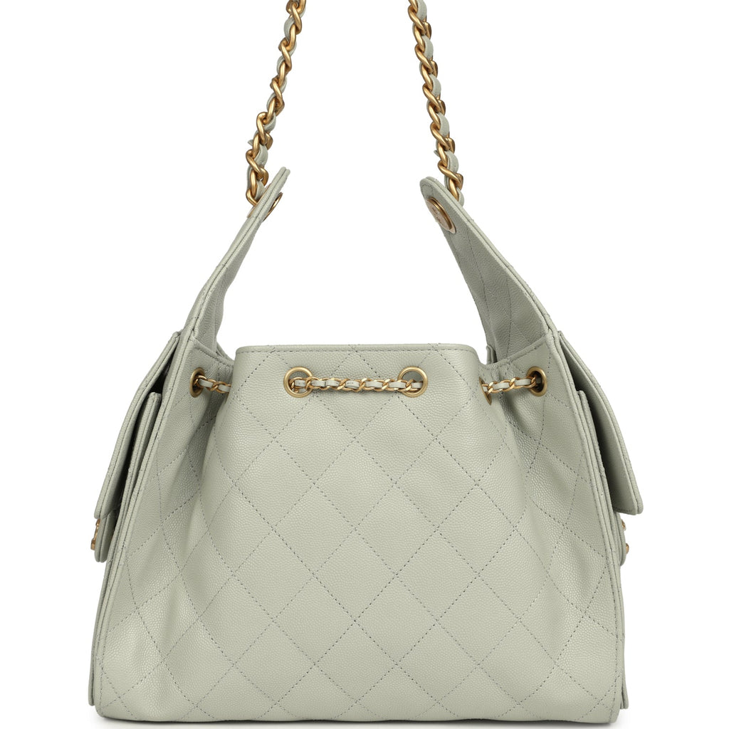 Small 25 Hobo Bag Light Green Caviar Antique Gold Hardware