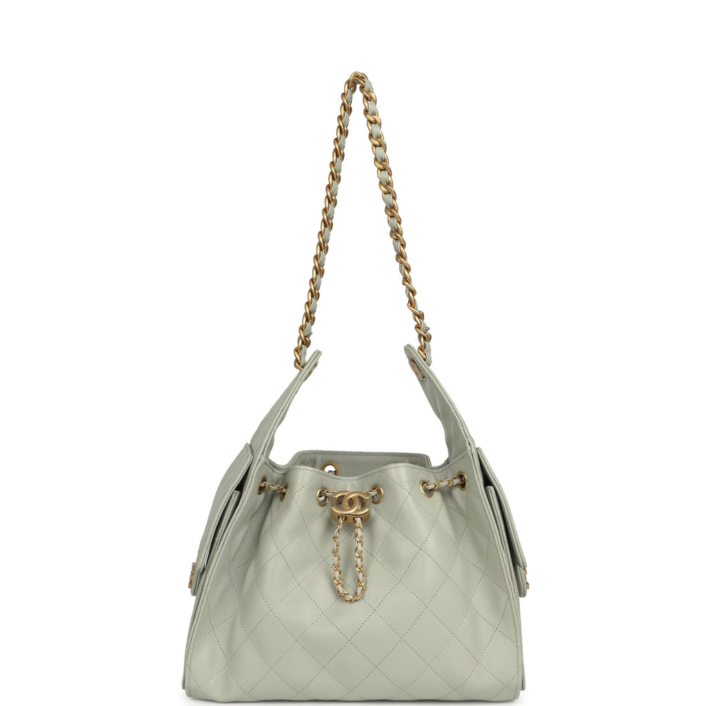 Small 25 Hobo Bag Light Green Caviar Antique Gold Hardware