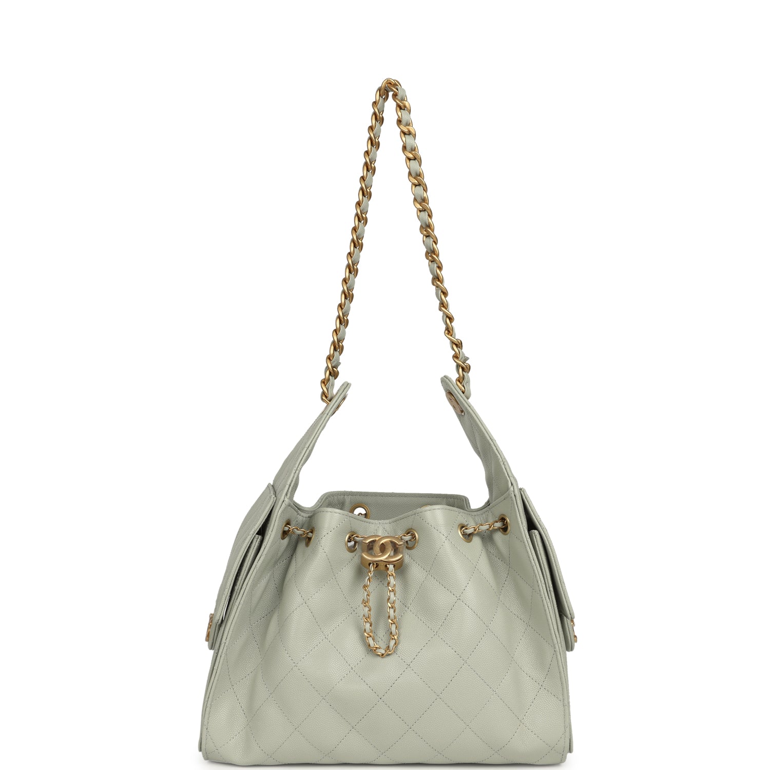 Small 25 Hobo Bag Light Green Caviar Antique Gold Hardware