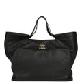 Maxi Coco Shopping Bag Black Caviar Brushed Gold Hardware
