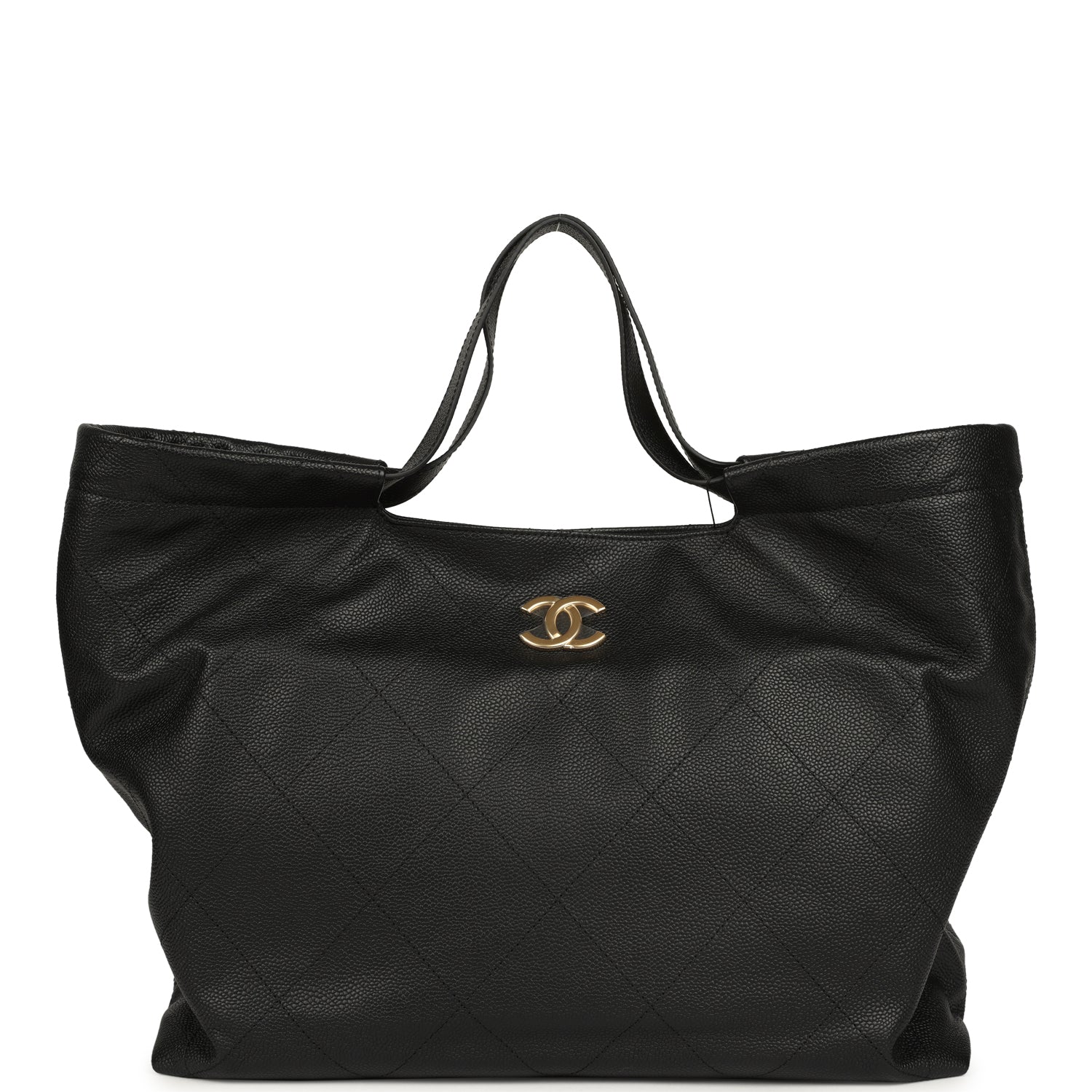 Maxi Coco Shopping Bag Black Caviar Brushed Gold Hardware
