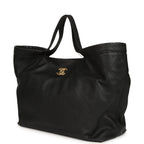 Maxi Coco Shopping Bag Black Caviar Brushed Gold Hardware