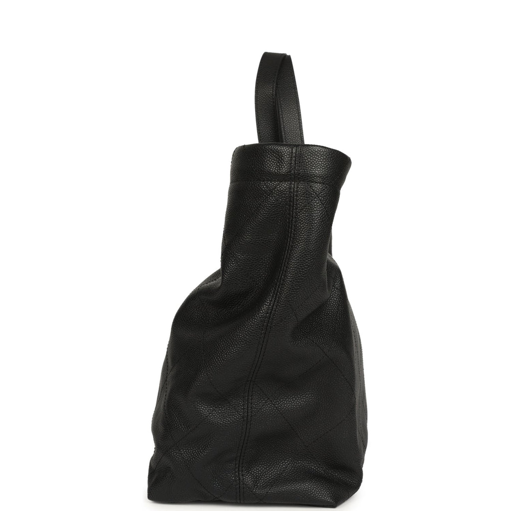 Maxi Coco Shopping Bag Black Caviar Brushed Gold Hardware