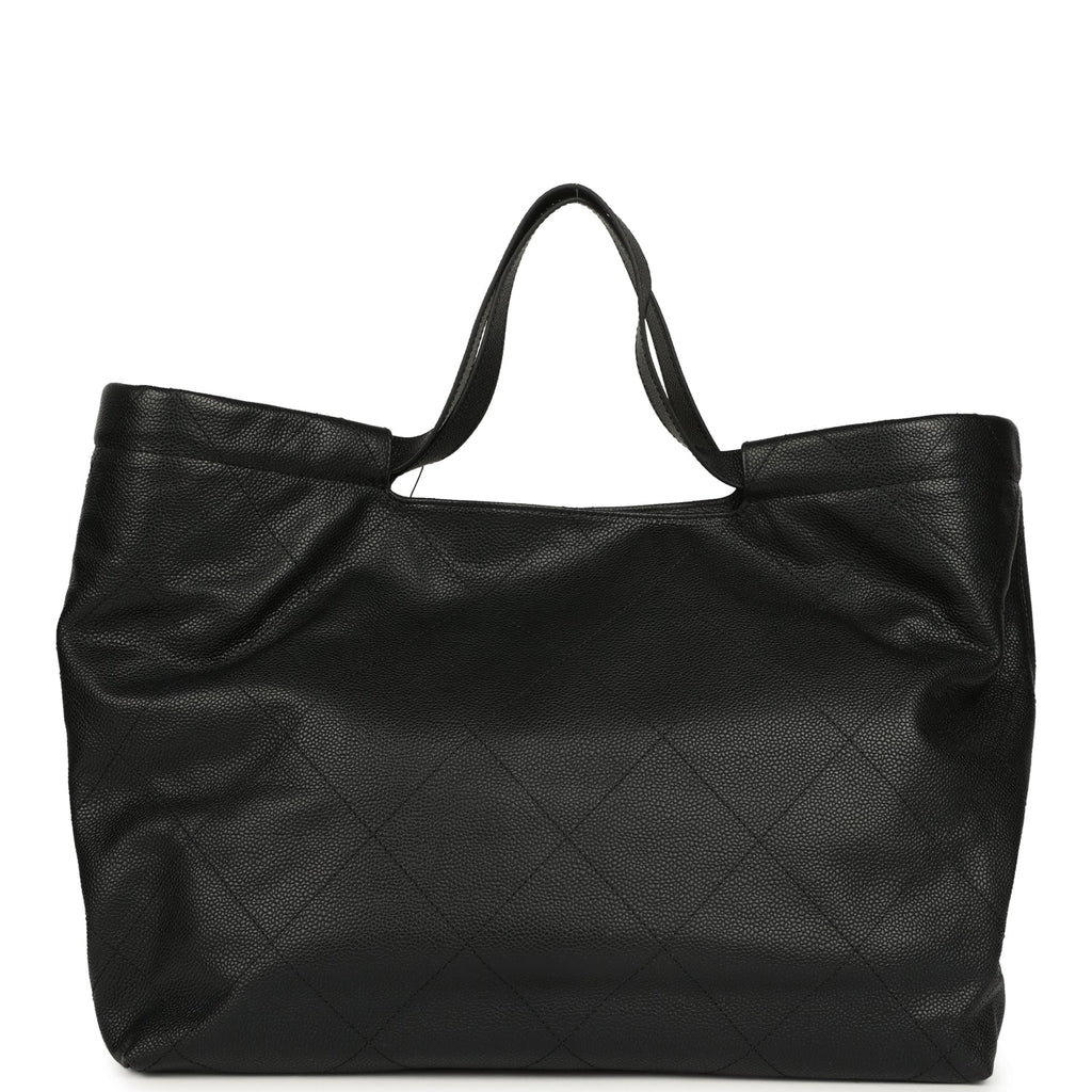 Maxi Coco Shopping Bag Black Caviar Brushed Gold Hardware