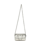 Mini Timeless Classic Barrel Bag with Chain Metallic Silver Shiny Caviar Silver Hardware