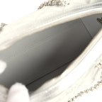 Mini Timeless Classic Barrel Bag with Chain Metallic Silver Shiny Caviar Silver Hardware