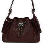 Mini 25 Hobo Bag Burgundy Caviar Aged Ruthenium Hardware