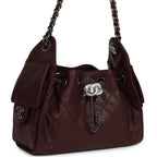 Mini 25 Hobo Bag Burgundy Caviar Aged Ruthenium Hardware