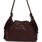 Mini 25 Hobo Bag Burgundy Caviar Aged Ruthenium Hardware