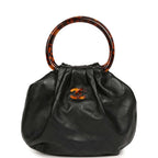 Small Pouch Black Shiny Lambskin Tortoiseshell Hardware