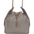 Medium 25 Hobo Bag Dark Grey Caviar Antique Gold Hardware