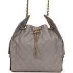 Medium 25 Hobo Bag Dark Grey Caviar Antique Gold Hardware