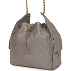 Medium 25 Hobo Bag Dark Grey Caviar Antique Gold Hardware