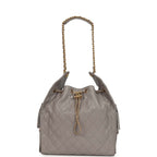 Medium 25 Hobo Bag Dark Grey Caviar Antique Gold Hardware