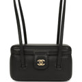 Preppy Coco Long Vanity with Straps Black Shiny Caviar Brushed Gold Hardware
