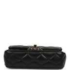 Heart Charms Mini Square Flap Bag Black Lambskin Enamel Light Gold Hardware