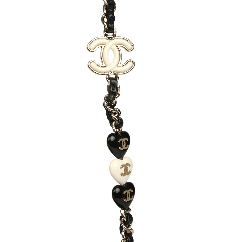 Heart Charms Mini Square Flap Bag Black Lambskin Enamel Light Gold Hardware