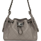 Mini 25 Hobo Bag Dark Grey Caviar Aged Ruthenium Hardware