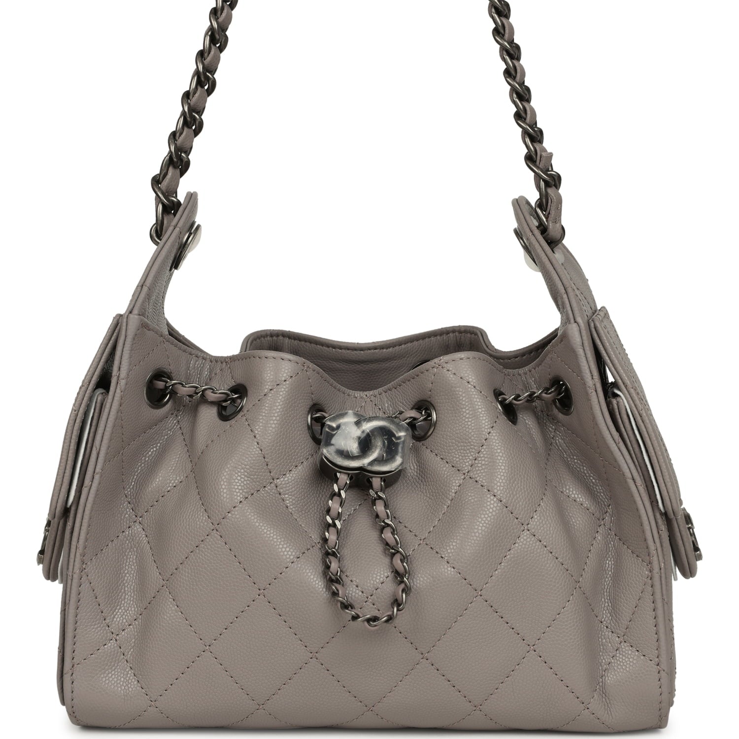 Mini 25 Hobo Bag Dark Grey Caviar Aged Ruthenium Hardware
