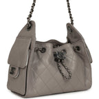 Mini 25 Hobo Bag Dark Grey Caviar Aged Ruthenium Hardware