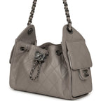 Mini 25 Hobo Bag Dark Grey Caviar Aged Ruthenium Hardware
