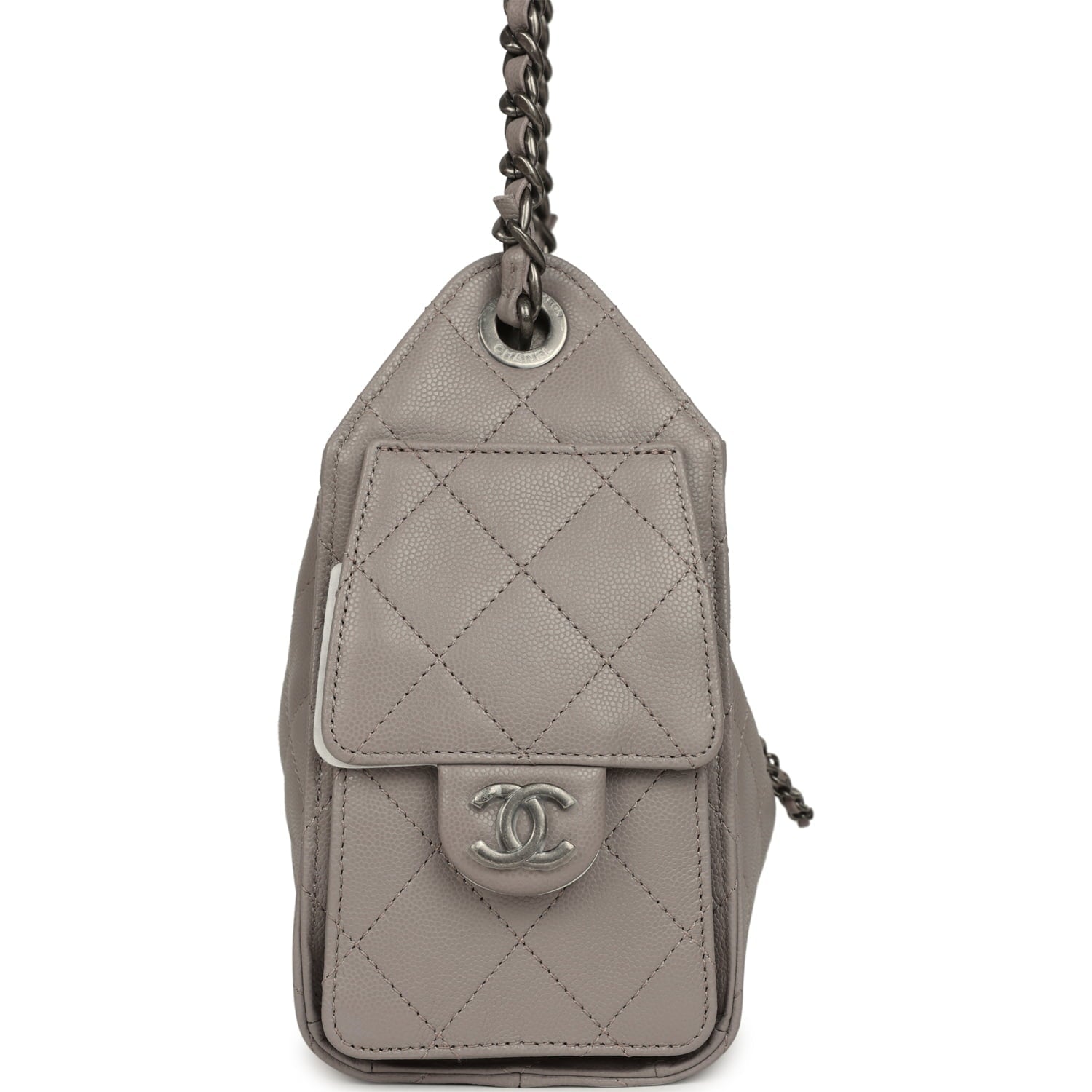 Mini 25 Hobo Bag Dark Grey Caviar Aged Ruthenium Hardware