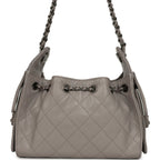 Mini 25 Hobo Bag Dark Grey Caviar Aged Ruthenium Hardware