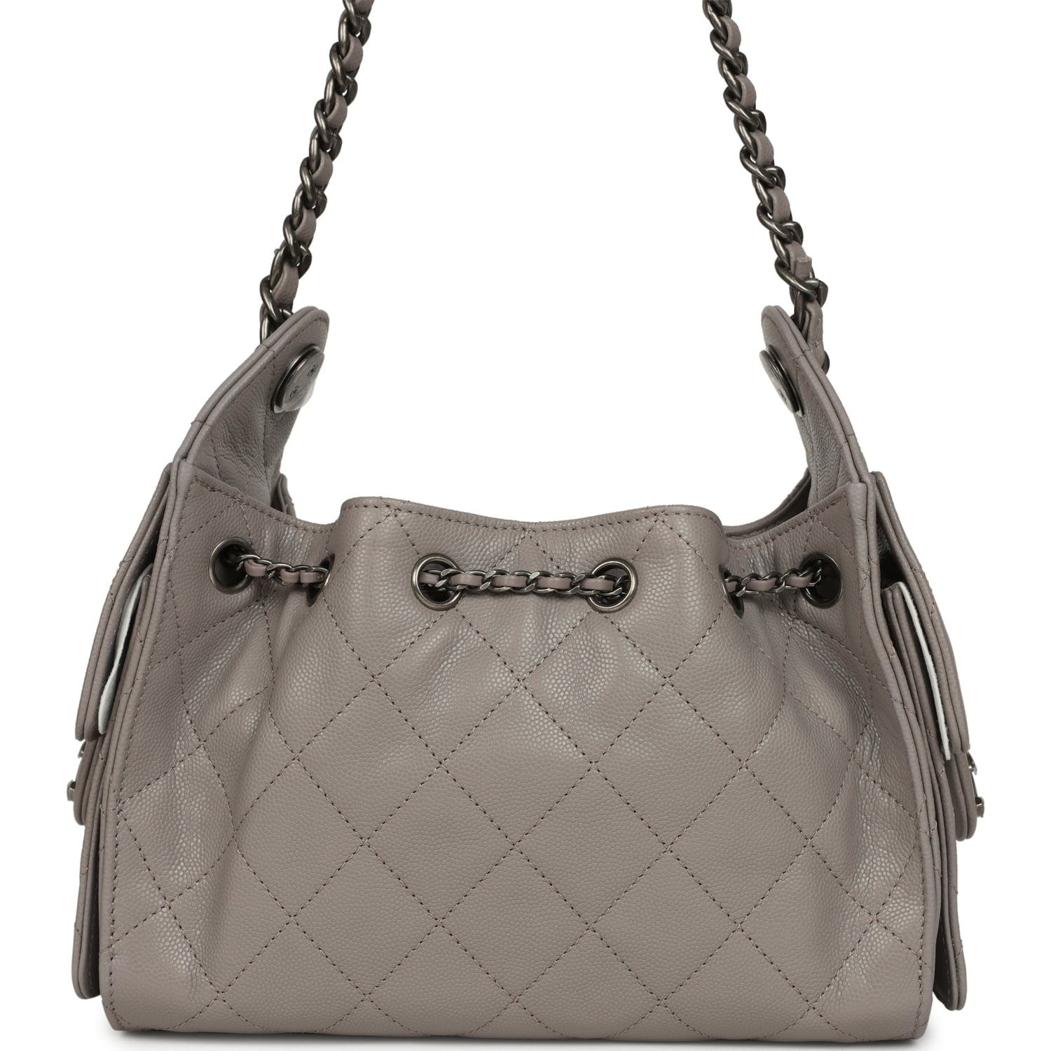 Mini 25 Hobo Bag Dark Grey Caviar Aged Ruthenium Hardware